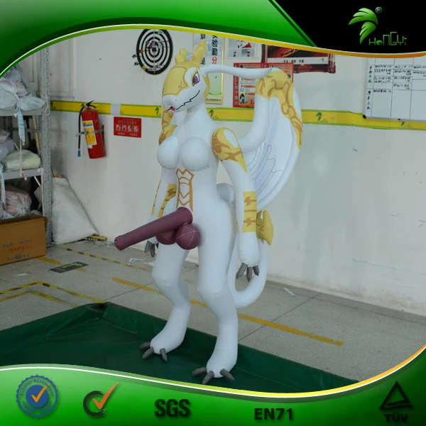 
White Cool Flying Inflatable Dragon Hongyi Inflatable Dragon With SPH 