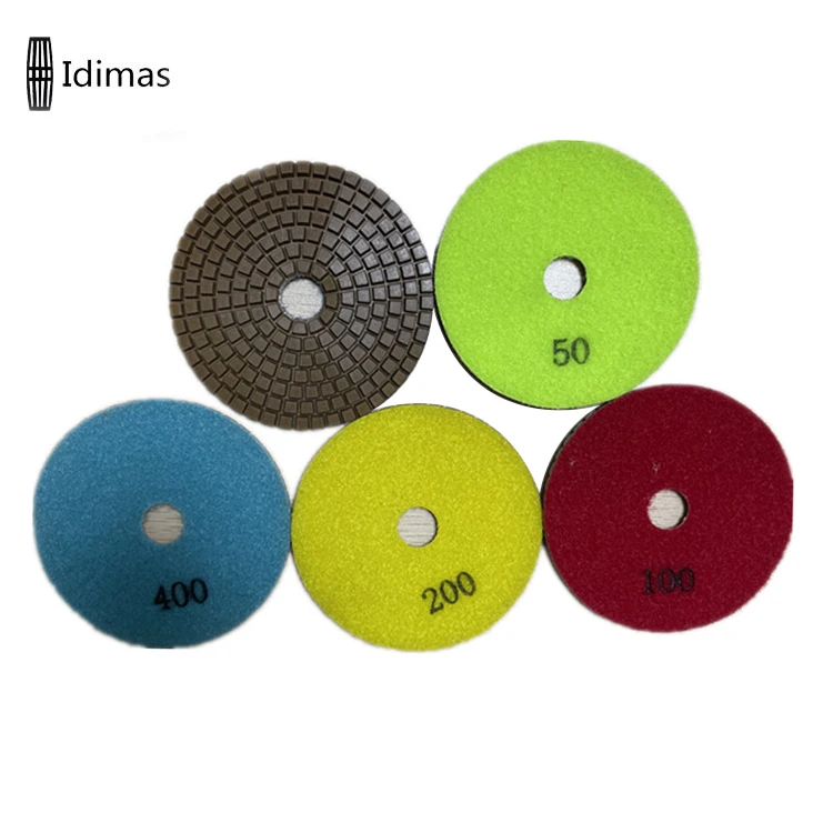 2.5mm 4 Inch Copper Abrasive Diamond Marble Polisher Quartz Polishing Pads For Stone Granite Gemstone Grinding