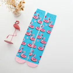 Wholesale Custom Design Children Cute 100% Cotton White Girl School Teen Knee High Socks Jacquard Cartoon Kids Socks