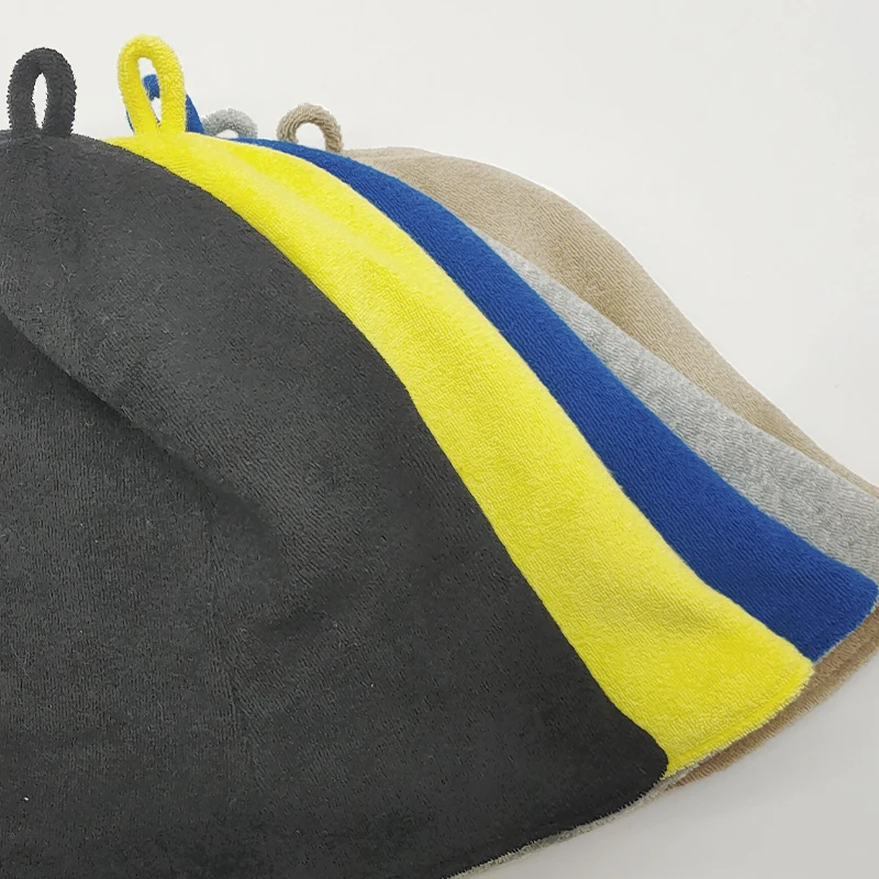 Customized Folding Outdoor Plain Fishing Hats Knitting Bucket Hat Solid Color For Women Toweling Sauna Hat