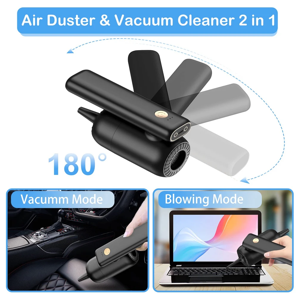 2 in 1 Cordless Vacuum Cleaner Compressed Air Duster Portable Mini Car Vacuum Cleaner Handheld Vacuum Cleaner