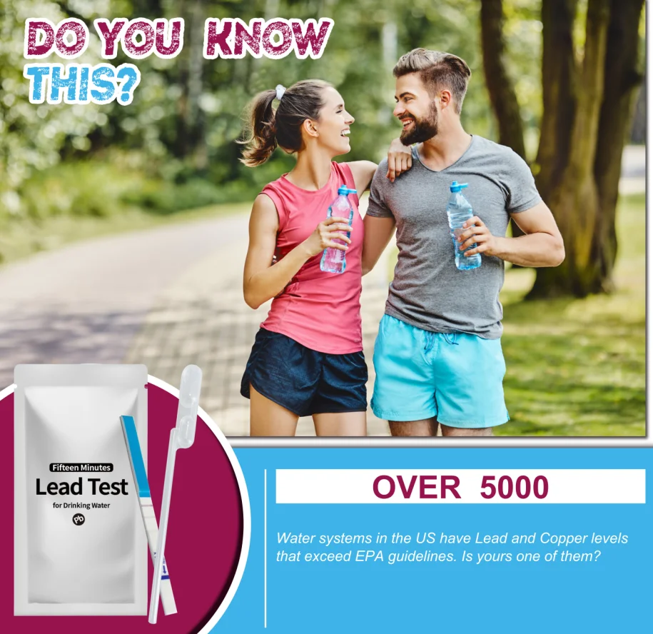 CE/ISO certificated Drinking Water Lead Tester Kit colloidal gold cassette 15 minutes