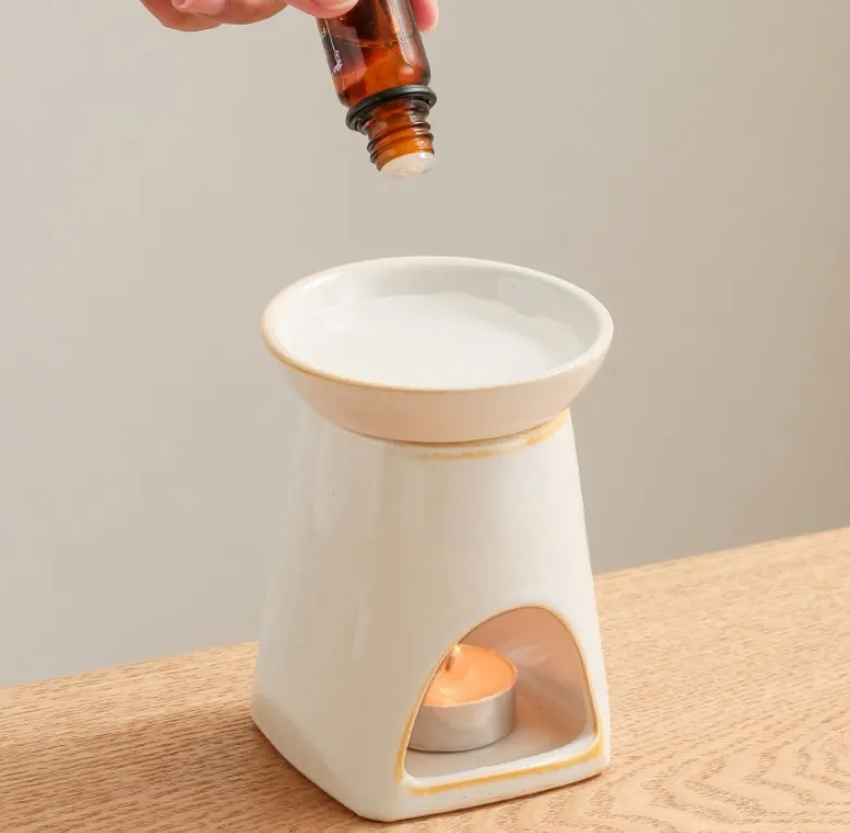 Wholesale White Ceramic Tealight Wax Warmer Aroma Oil burner
