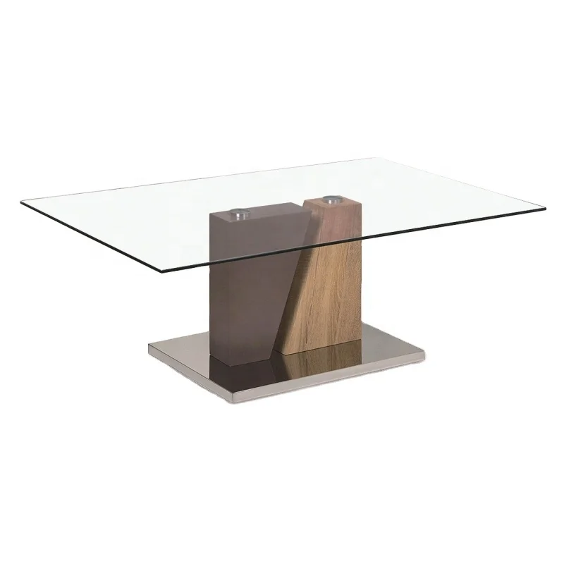 Morden home furniture dining room furniture dining table MDF with tempered Glass