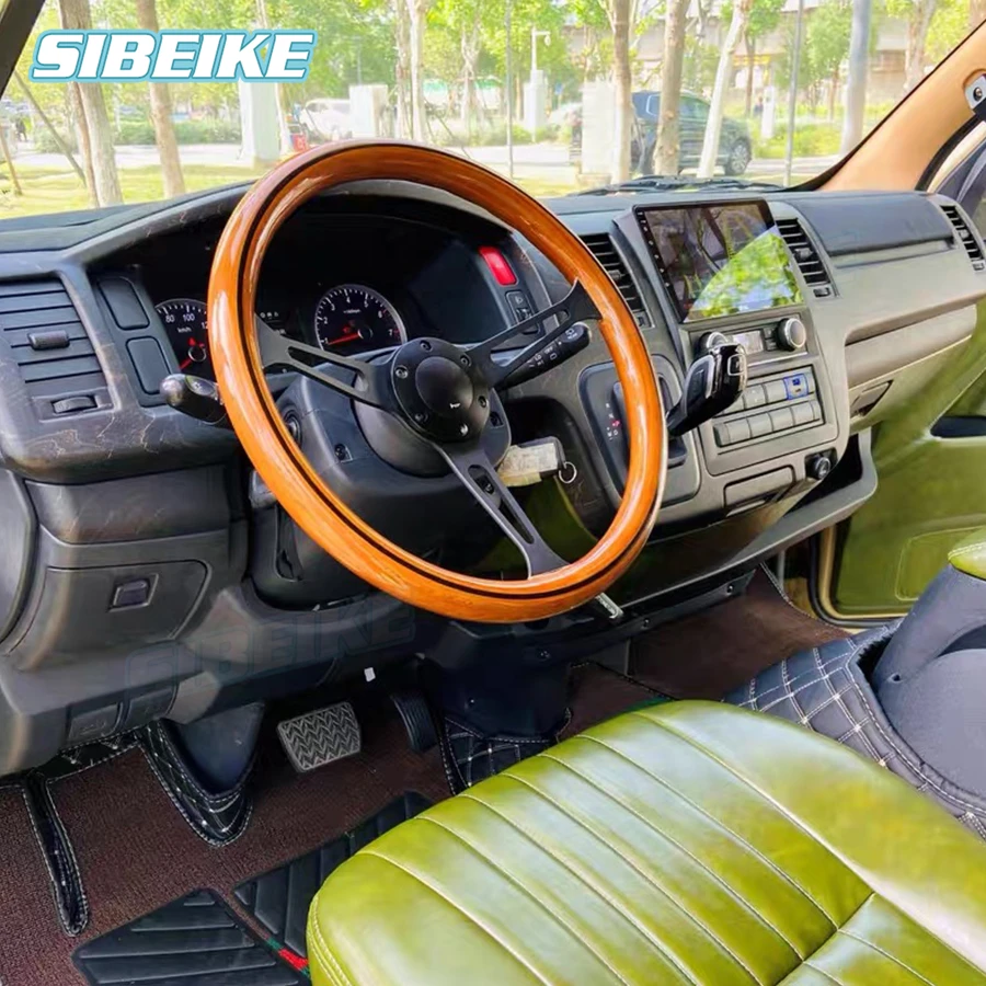 15inch Truck Mahogany Wood Steering Wheel Retro Vintage Classic Wood Film Solid Wooden Steering Wheel for Universal car