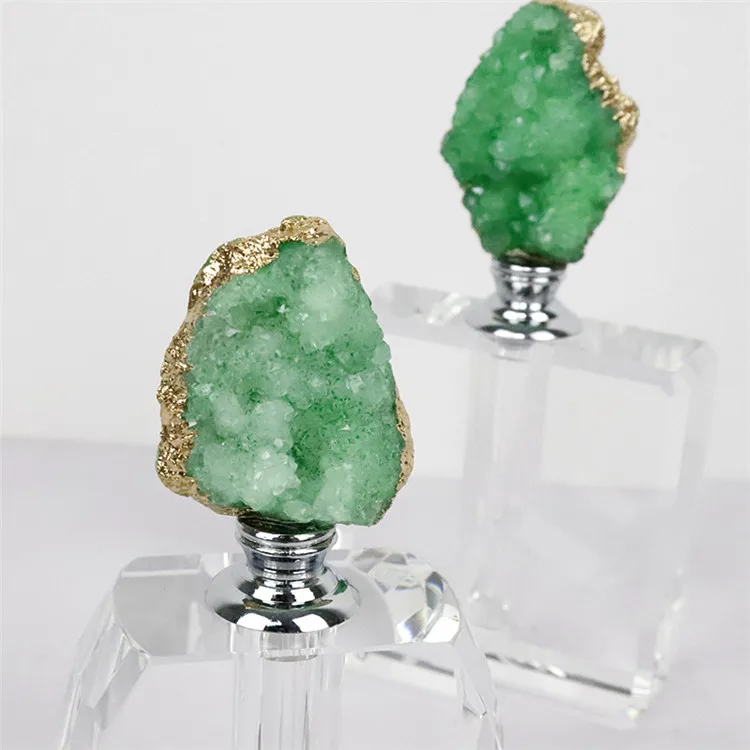 
5ml Luxury Design Wedding Anniversary Gift Perfume Oil Bottle Empty With Natural Agate Stone 