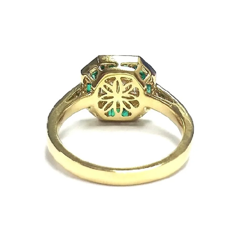 Hot sale products Genuine solid 18k yellow gold ring gold lab created diamond ring solid real gold diamond ring