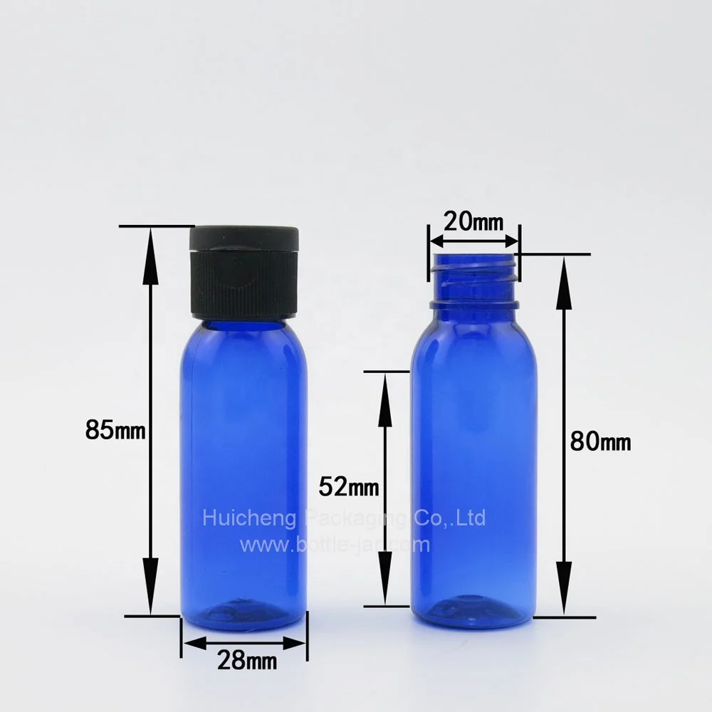 Empty 30ml Plastic PET Clear Flip Lid Lotion Bottles Cosmetic Shampoo Sample Containers Travel Liquid Refillable Vials
