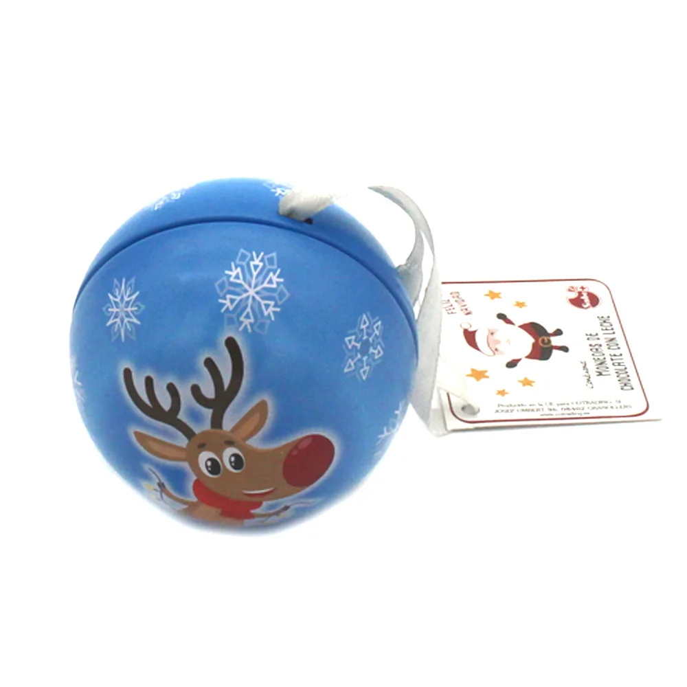 Hot Sale Custom Christmas Ball Shaped Metal Tin Box