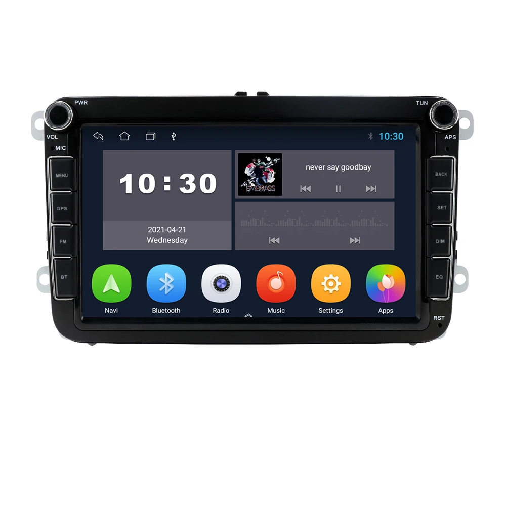 8 inch Stereo Radio Android 10 GPS Navigation 1+16G Car DVD Player with BT for Volkswagen