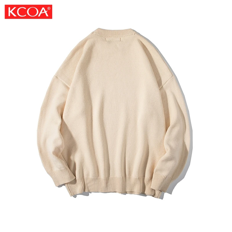 OEM & ODM Custom Modest Pullover Plus Size Crew Neck Plain Knitted Sweaters Men