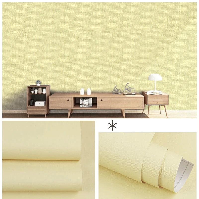 Home Decorative Contact Paper Printed PVC Self-Adhesive Solid Color Wallpaper