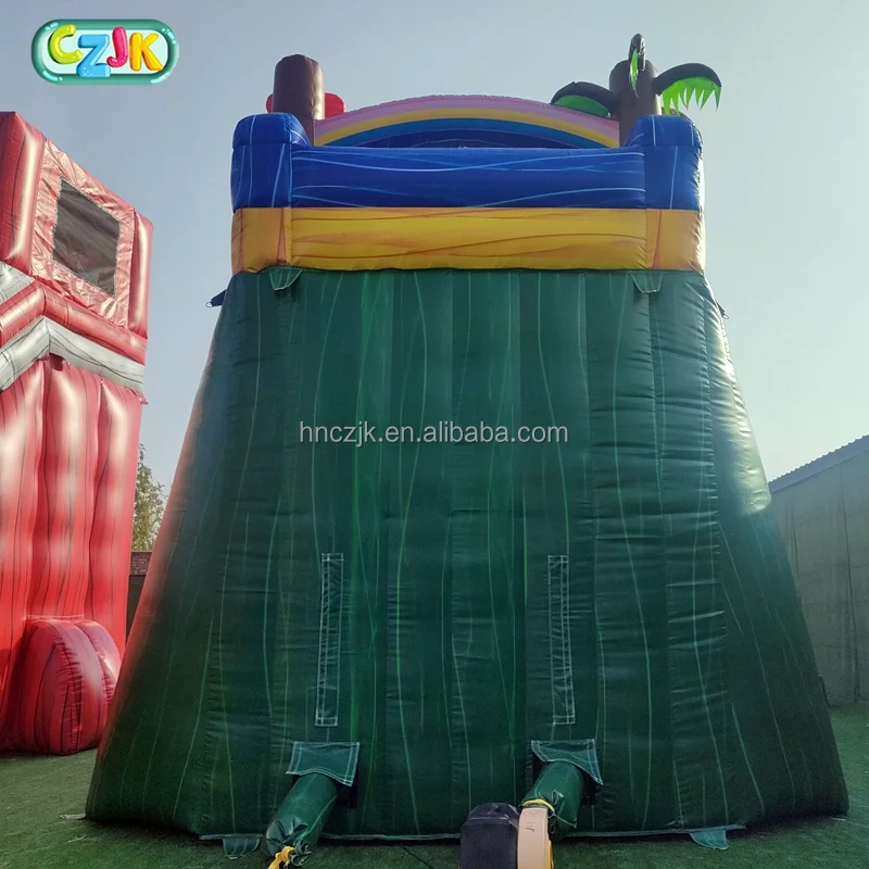Hot Sale Tropical Theme Beach Kids Party Bounce House Inflatable Water Slide With Swimming Pool For Backyard