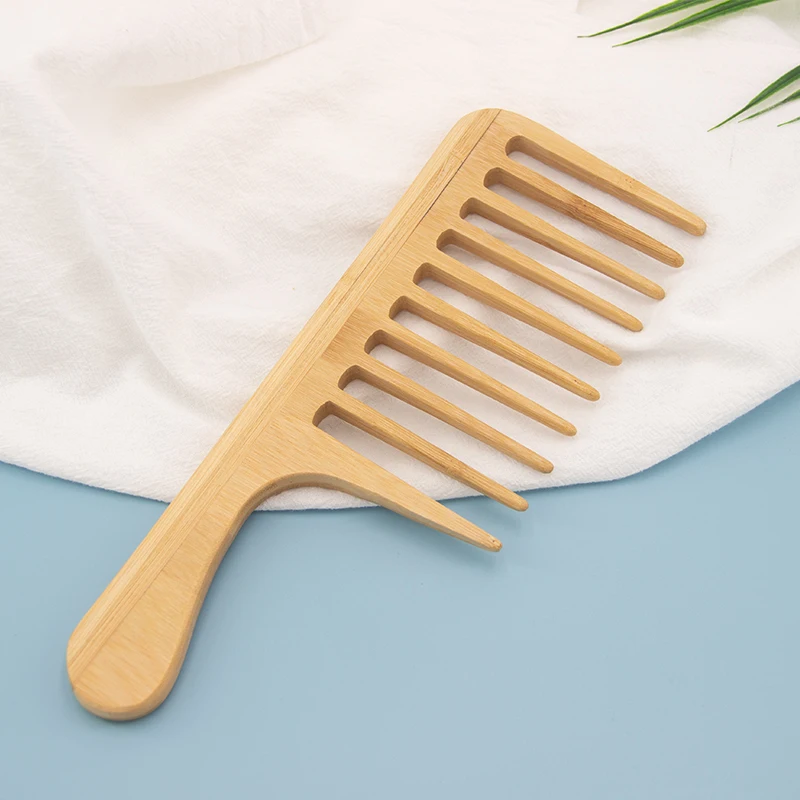 Hot Selling Wholesale Customized Logo Wood Bamboo Eco-friendly Wide Tooth Comb