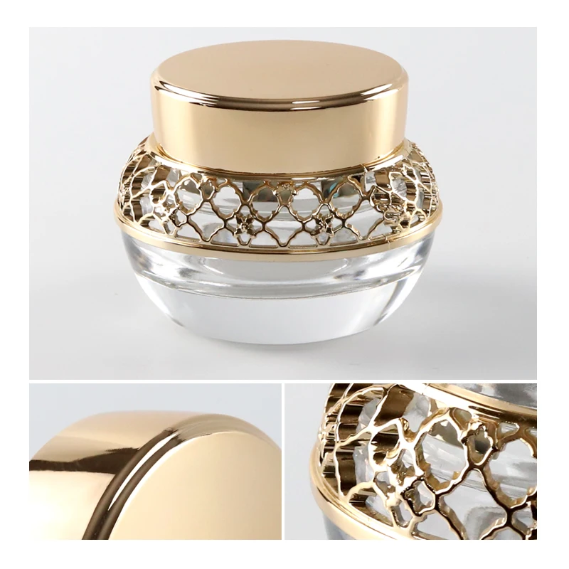 Idealpak Makeup Container Packaging Set Cosmetic Bottles Luxury Glass Cosmetic Bottle with Gold Screw Cap