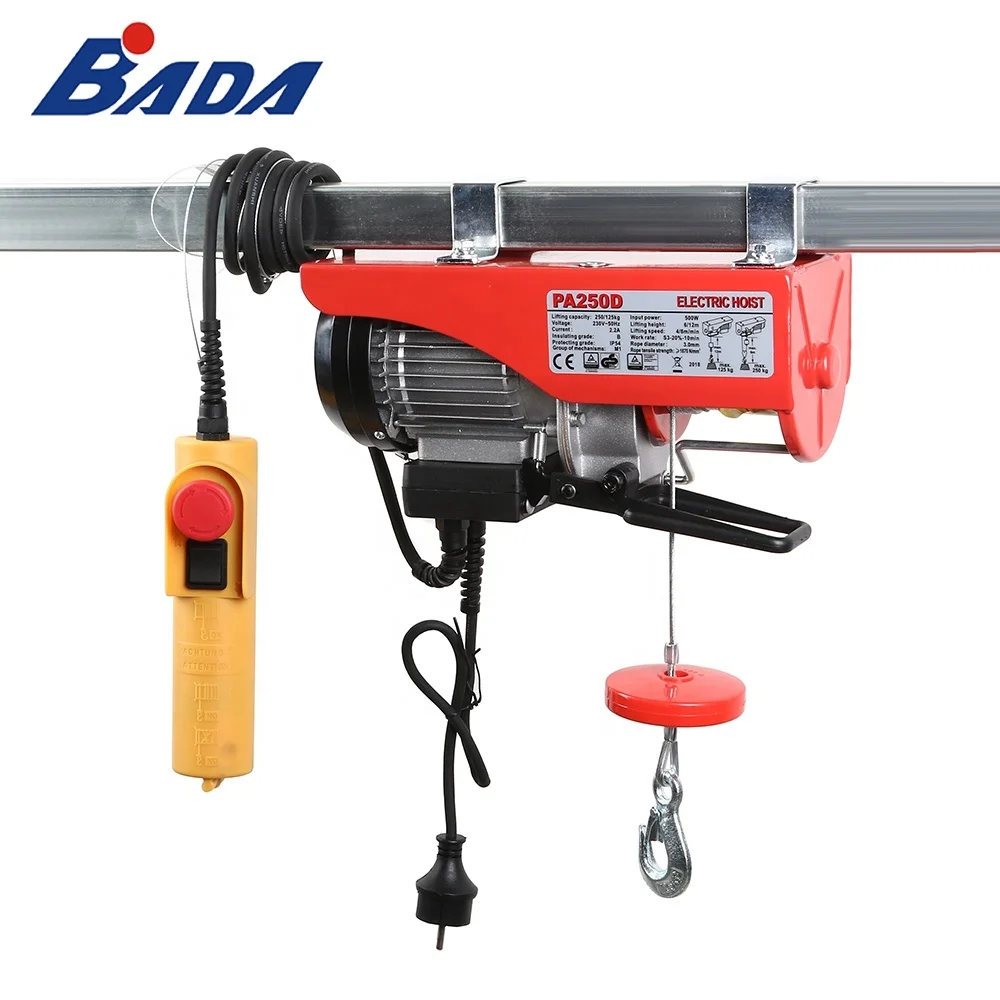 PA250D 125/250kg capacity electric wire rope chain hoist price