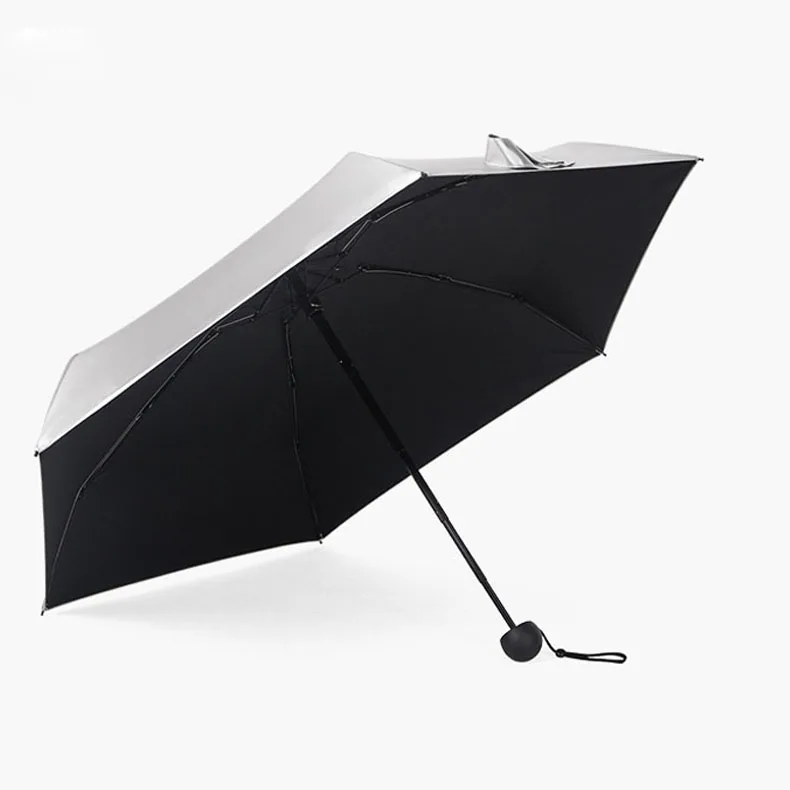 Cheap anti-uv mini 5 folding sun umbrella windproof durable custom logo capsule umbrella for ladies