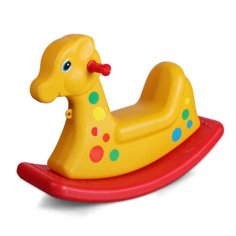 Factory sale indoor plastic kids double color deer rocking horse ride on toys