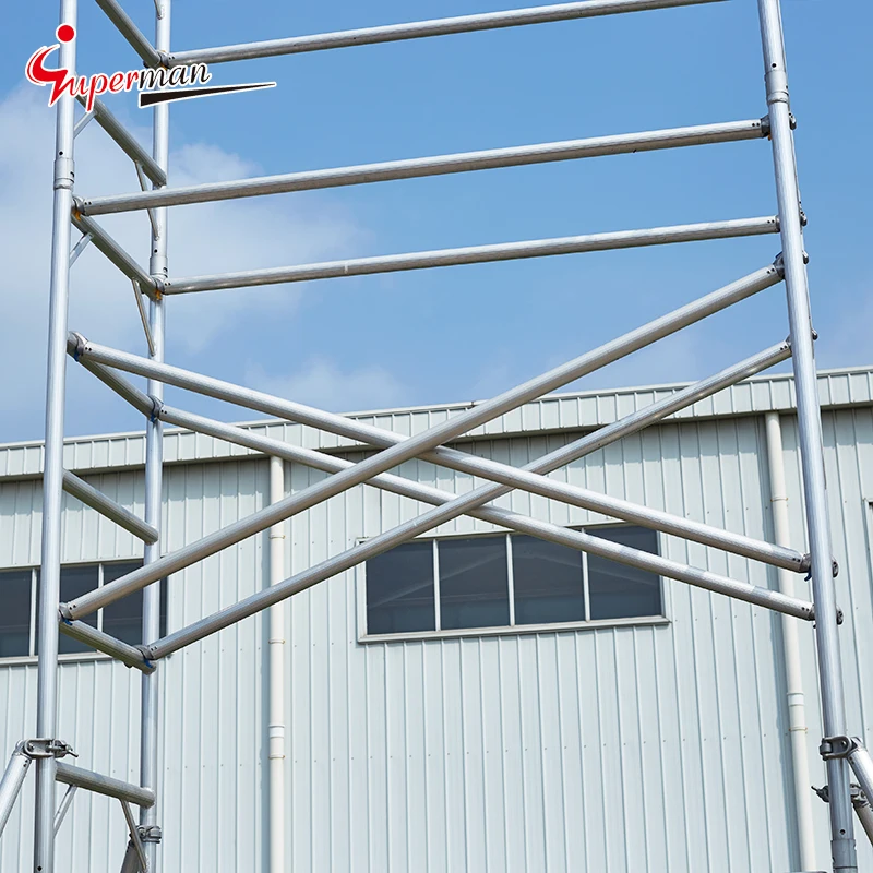 Promotional Price Multi-use Aluminum Mobile Scaffolding Tower System with Ladder and Caster Wheel