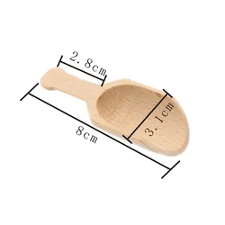 Wood Herb Powder Spoon Bath Shower Rice Spice Salts Mini Scoops Spoon Wooden Kitchen Cooking Baking Tools
