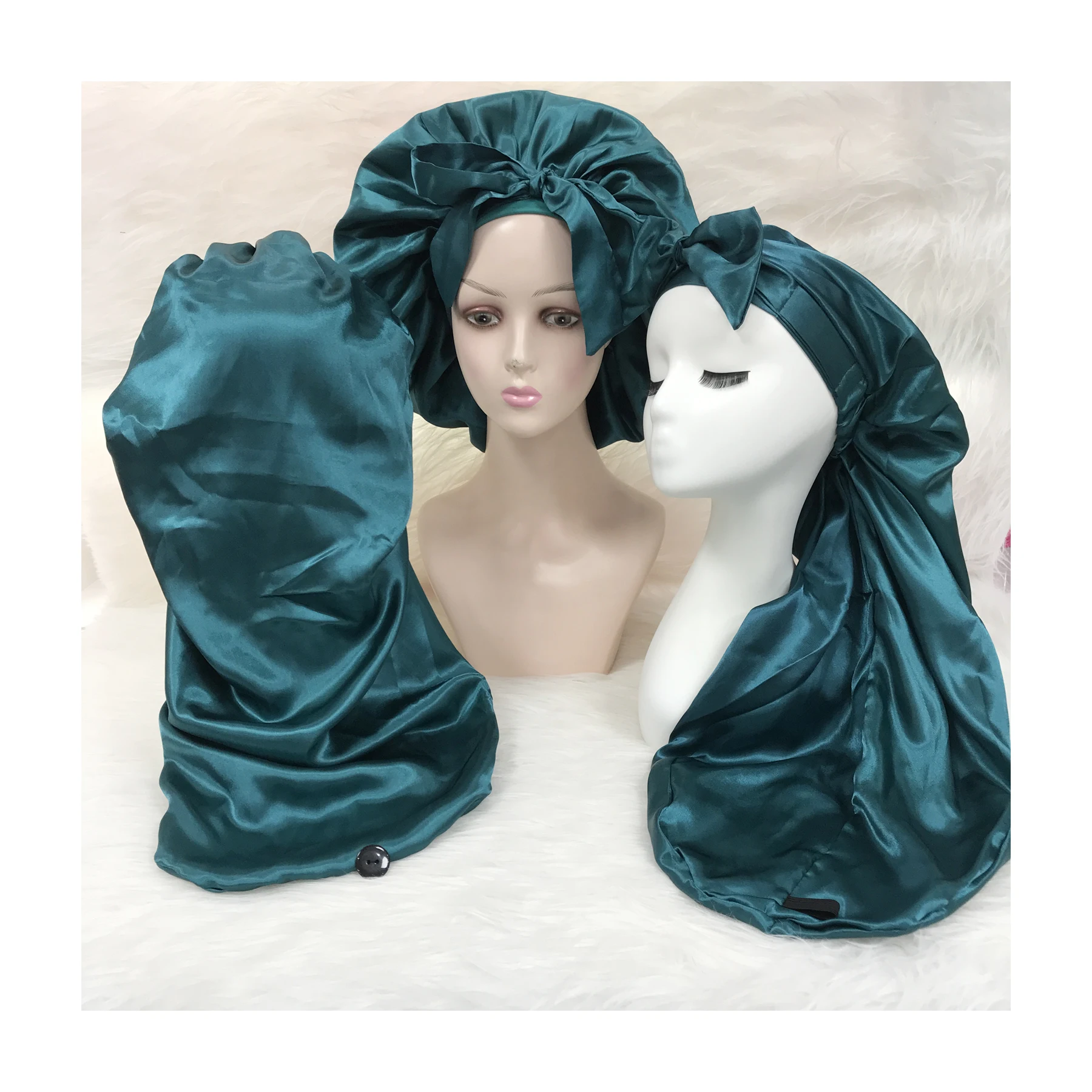 Wholesale Bonnets Vendor Digital Printing Custom logo Bonnet Durag Rhinestone Head Bonnets