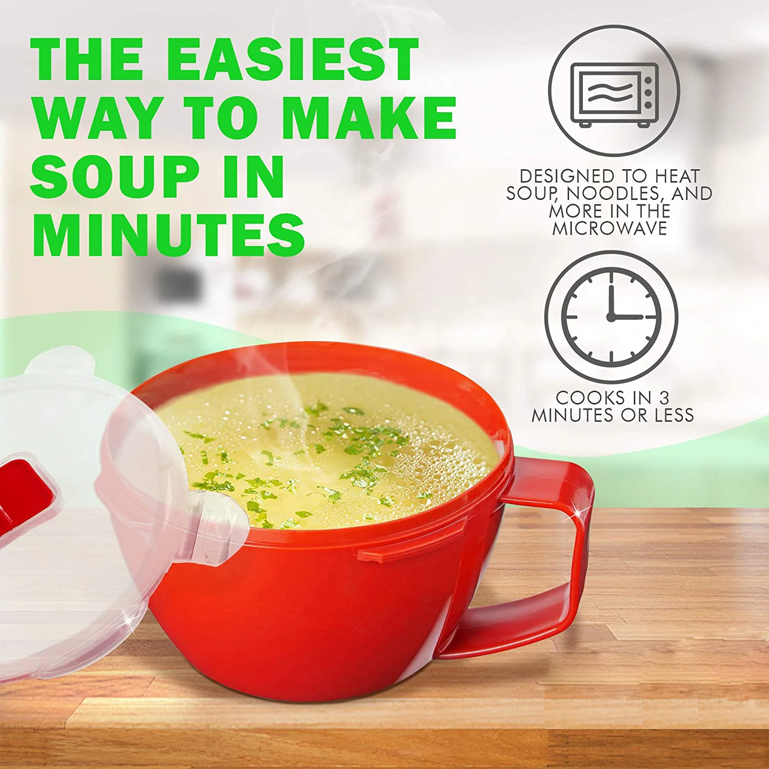 plastic microwave noodle and soup cooker microwave bowl Dishwasher Safe BPA Free