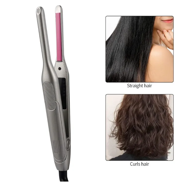 Private Label 0.3 inch LED Display Electric 450 Degree Pencil Flat Irons PTC Thin Hair Straightener Wholesale