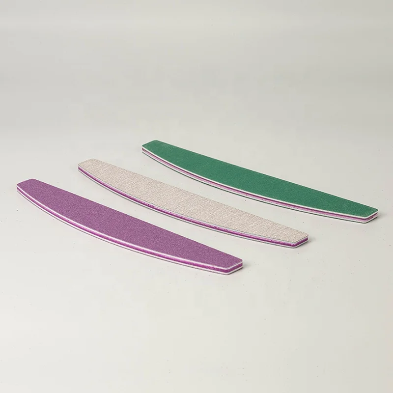 Wholesale Half Moon 180/240# 100/100 Grit Private Label Printed Green Purple Zebra Professional Custom Nail File 100/180 80/80
