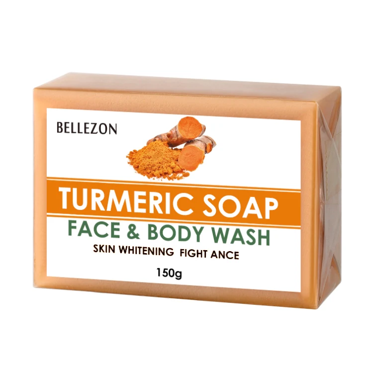 Face Body Turmeric Soap Private Label Anti Acne Brightening Natural Turmeric Soap