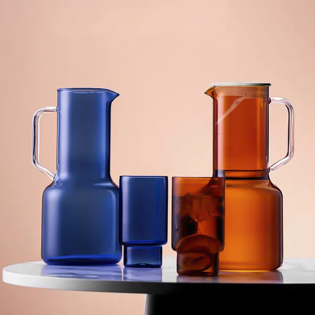 Japanese-style one person drinking pot of stained glass one glass thermostable glass cold kettle juice drink bottle