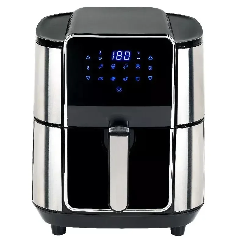 Full SS body air fryer 7L Stainless Steel double basket Digital Control 12 Presets Programs 1800 Watts Electric Air Fryer Ovens
