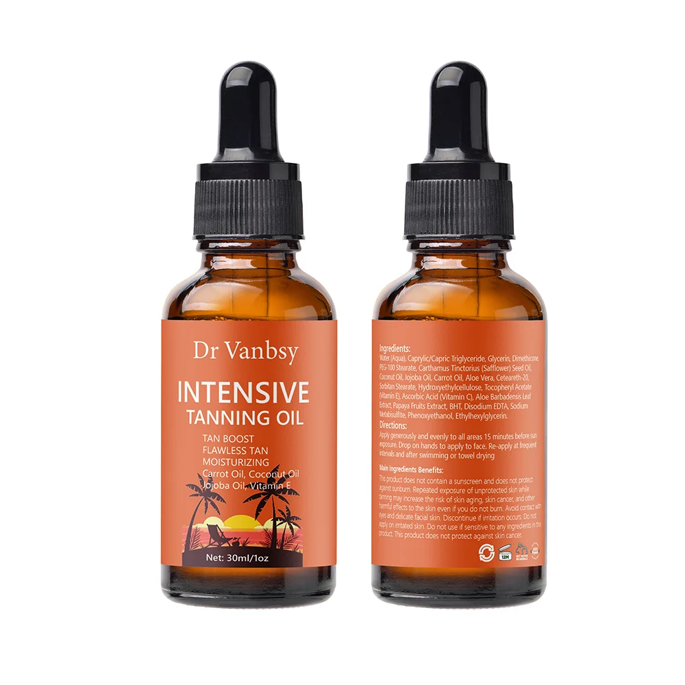 Private Label Custom Beauty Products Natural solarium Tanning oil Set Home Use Tanning Kit