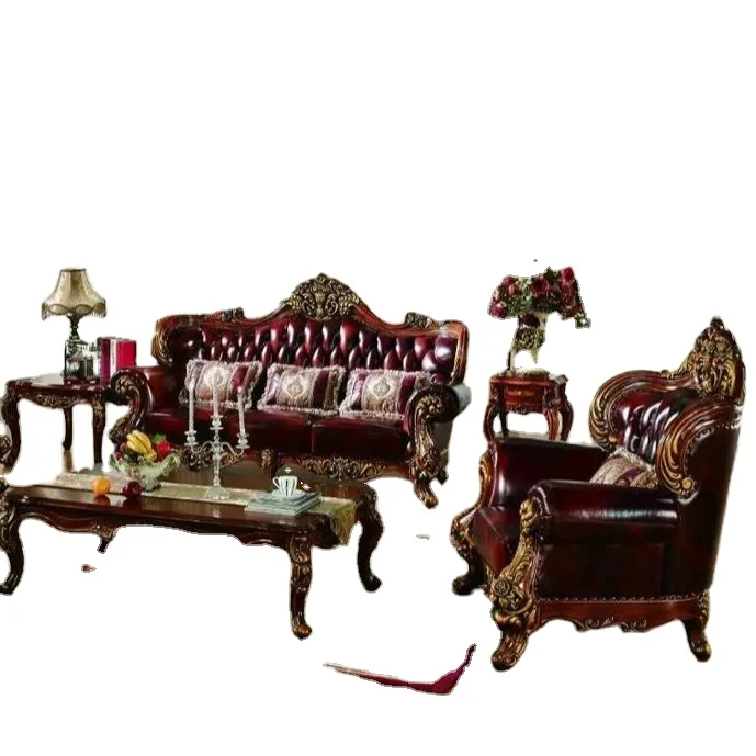 
European french classical wooden carved livingroom furniture royal luxury sofa set 