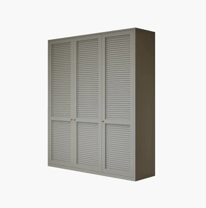 Modular style 3 door steel wardrobe metal almirah storage cabinet clothing cupboard free standing apartment living room closet