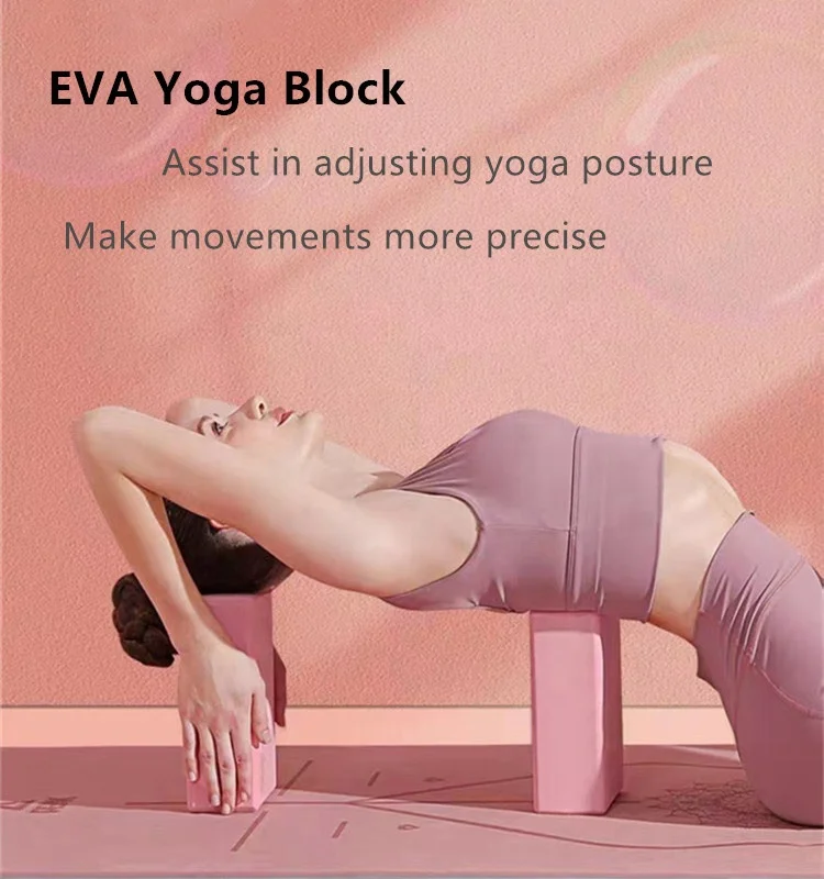 Custom Logo Set Thick Foam Pilates Yoga Blocks Eco Friendly Custom Colour Eva Yoga Blocks