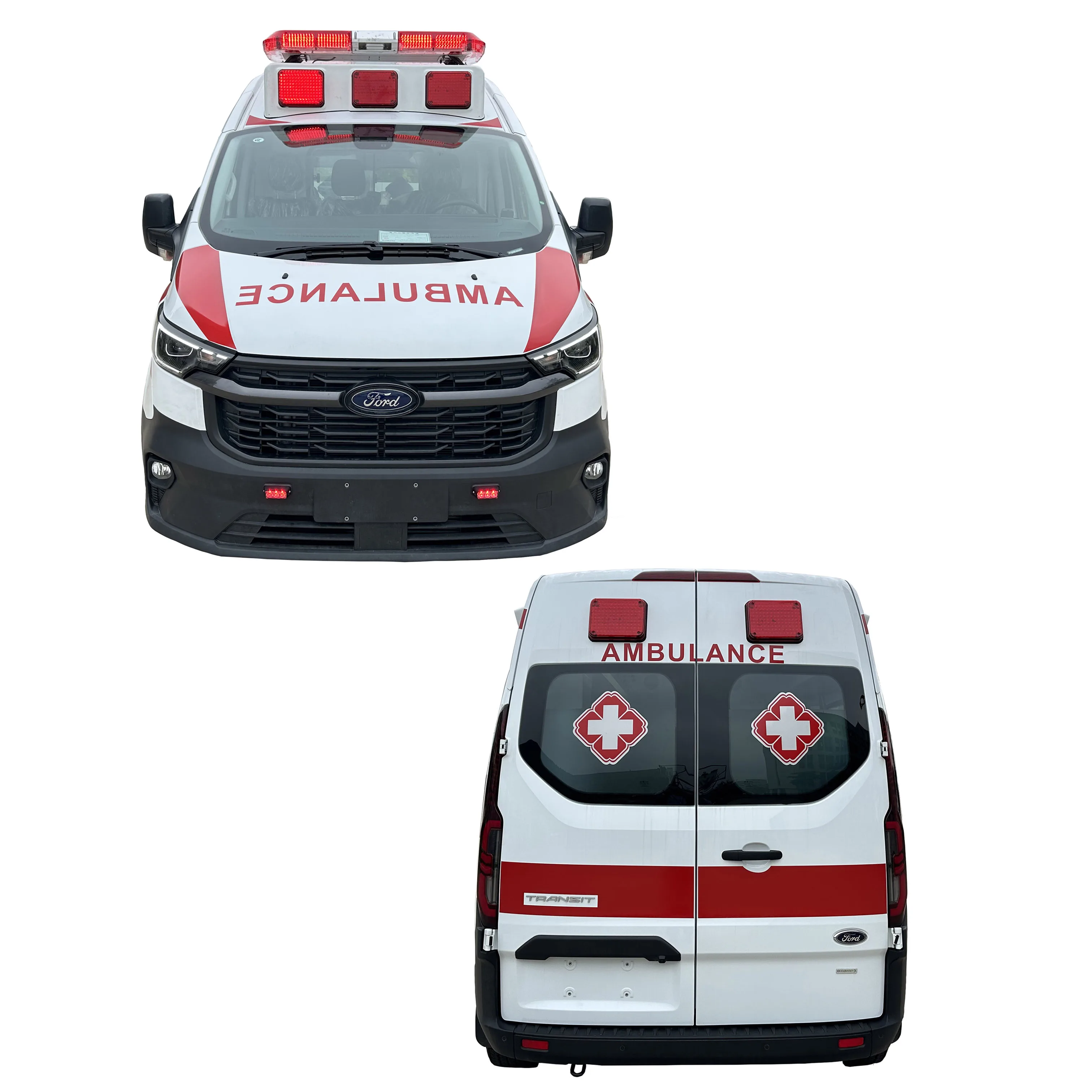 2024 Transit V362 Monitoring Transport Ambulance Vehicle High Quality Hospital Medical ICU Ambulance Rescue Car