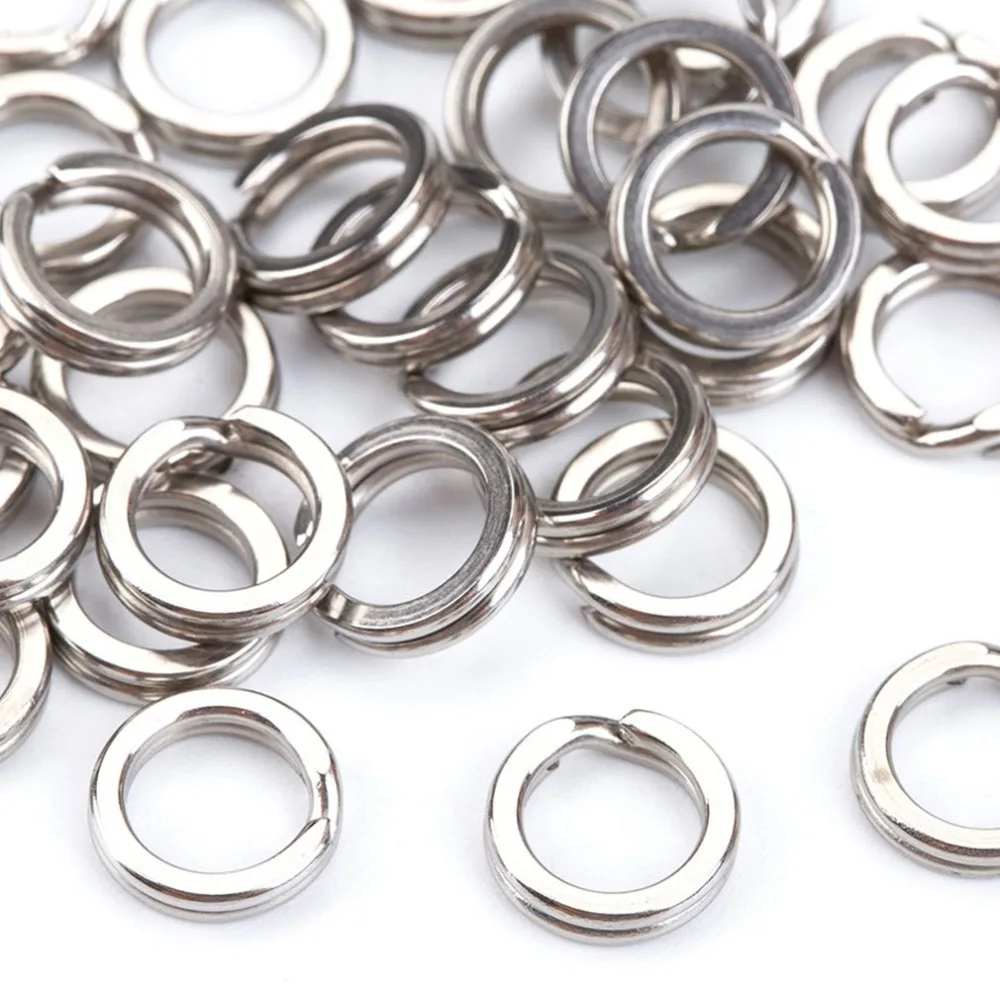 High Quality Stainless Steel Split Ring For Fishing Durable Flat Split Ring Multi Sizes 1000pcs Split Ring Tool