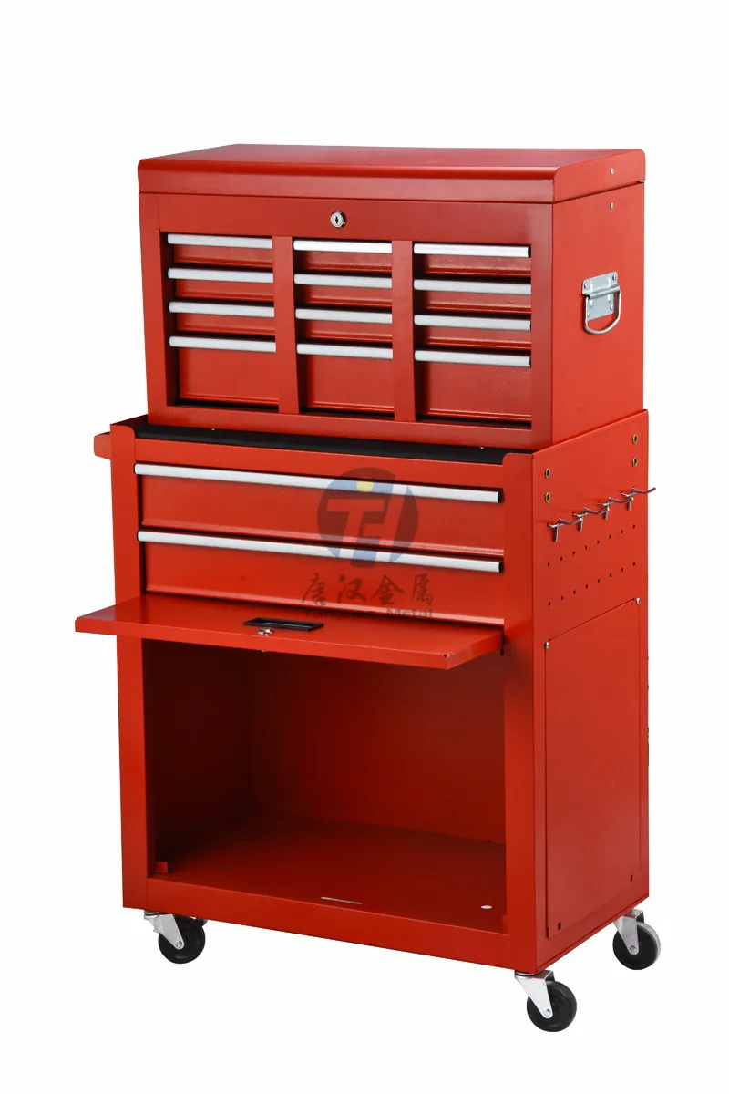 Rolling Cabinet Storage Chest Box Garage Toolbox Organizer w/ 6 ball bearing slide Drawers for heavy duty jobsite steel storage