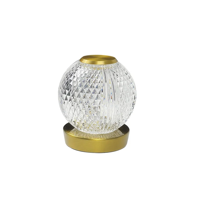 USB Rechargeable Crystal Ball Table Lamp Nordic Simple Acrylic Night Light Bedside Bedroom Atmosphere Lamp