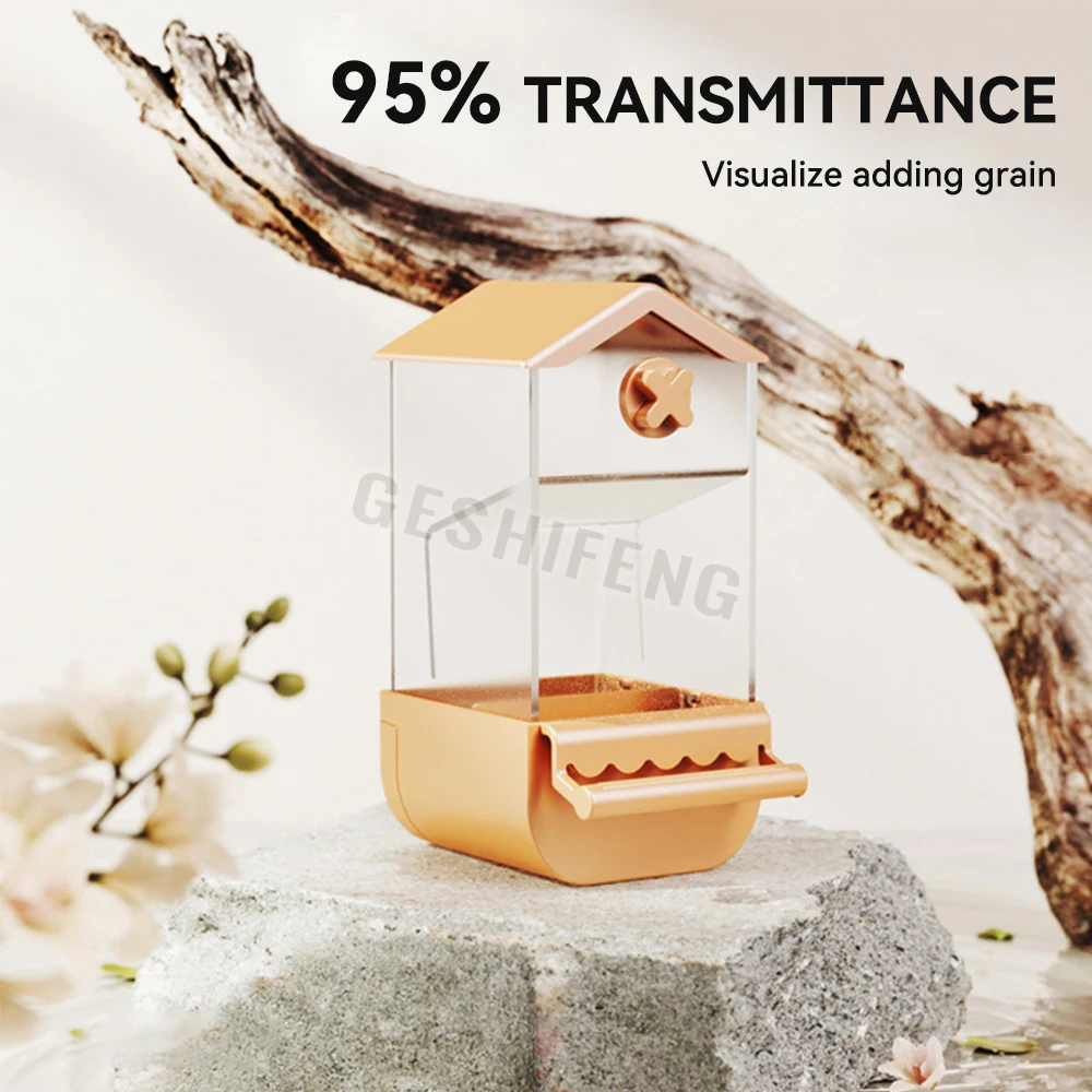 Parrot automatic feeder anti scattering and splash peony bird tiger skin parrot special feeding and feeding box