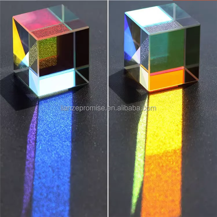 Support custom refracting  rainbow glass cube composite color prism