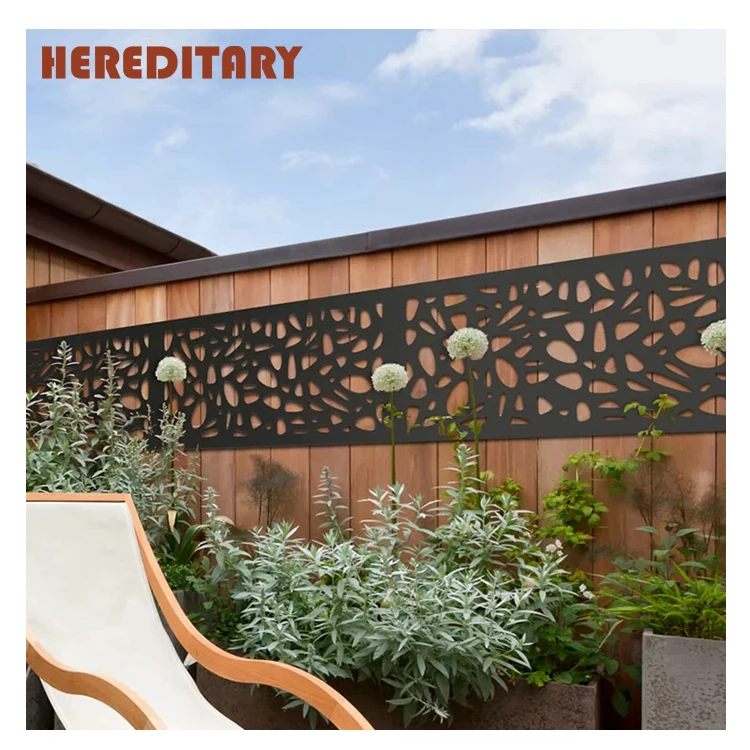 Laser cut aluminum panel metal screens divider for pool balcony design