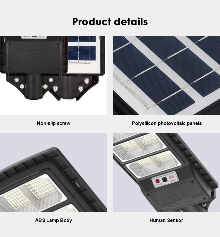 Gisun Outdoor Solar Energy 150 200 250 300 W Control Remote Control Super Bright LED Solar Street Lamp