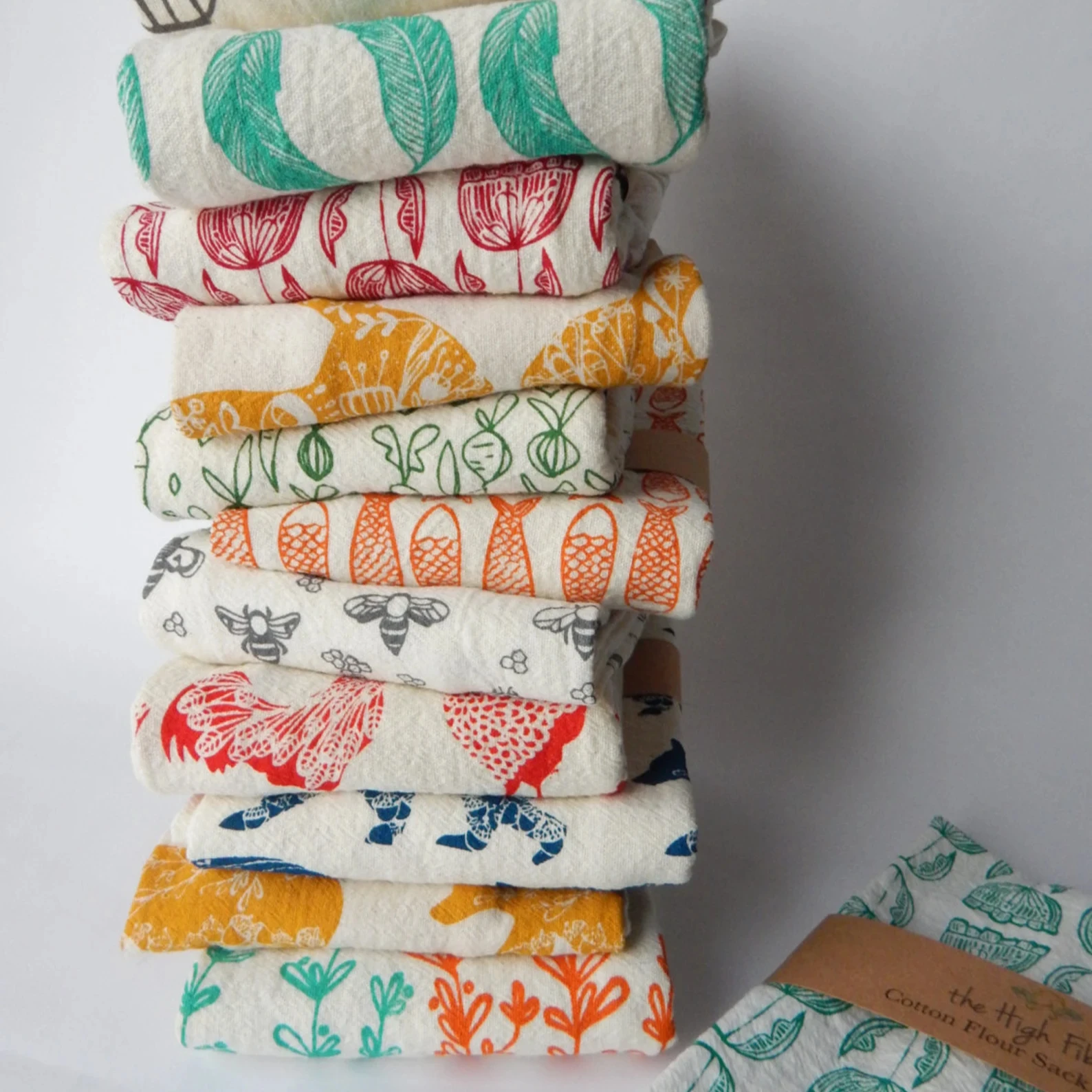 custom logo premium quality printed kitchen towels tea towels wholesale