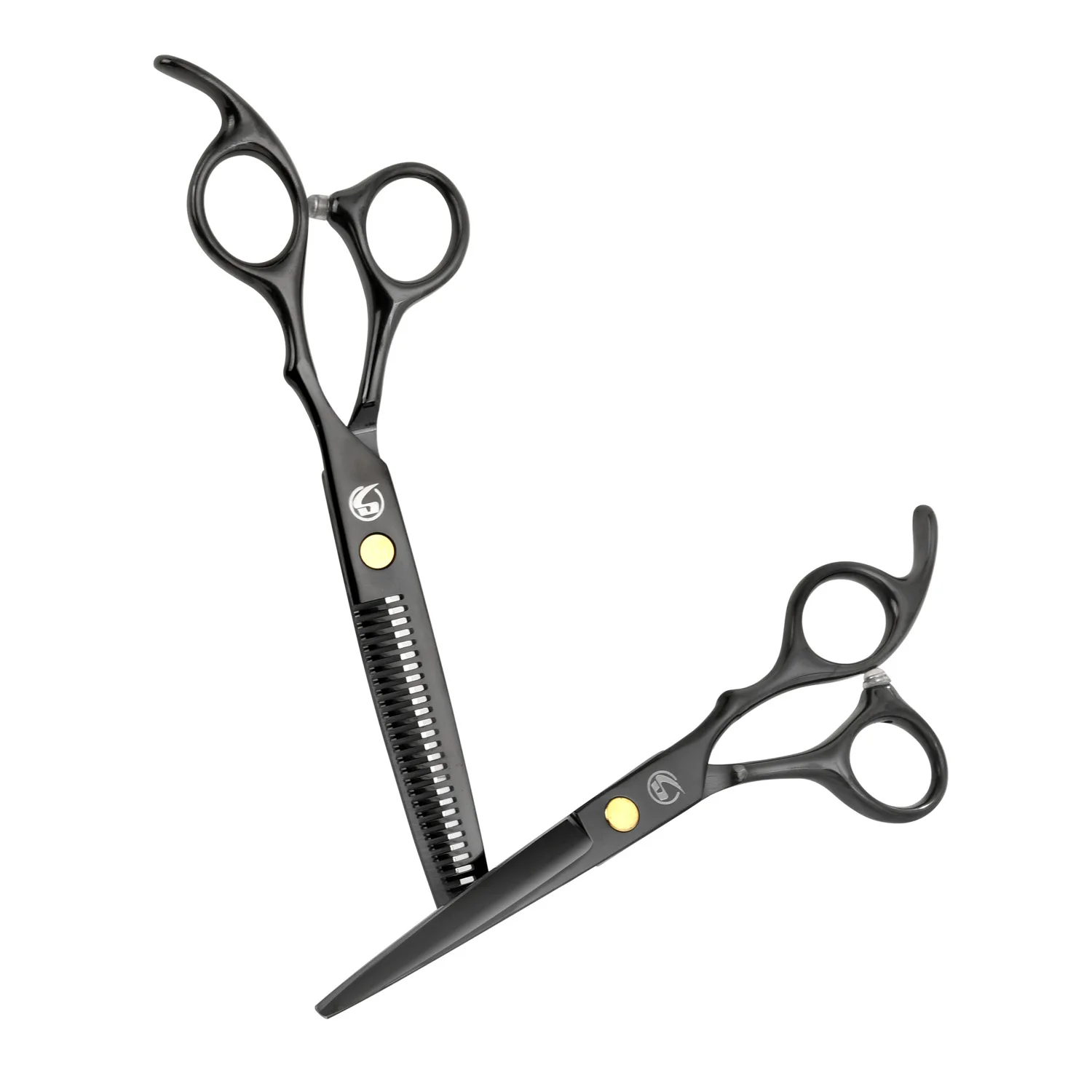 Professional high quality 11 piece set of black stainless steel Hairdressing scissors flat cut bangs thin broken hair tooth