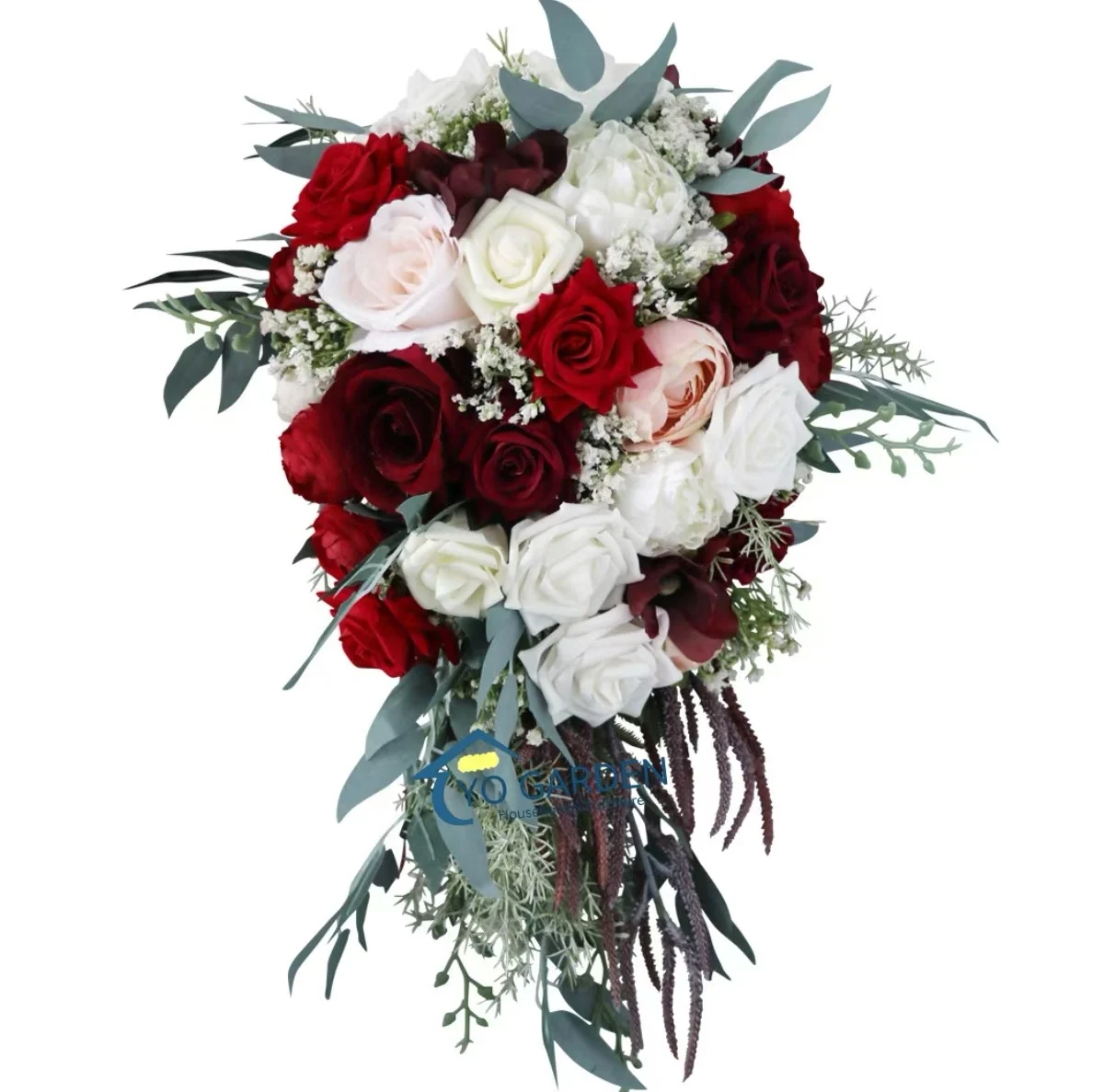Outdoor Water Drops Holding Wedding Silk Rose Bridesmaid Simulation Artificial Bridal Bouquet Home Party Table DIY Decorations
