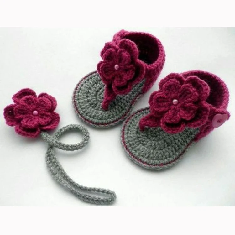 Factory Custom Wholesale Knitting Slippers Handmade Sneaker Baby Crochet Shoes Crochet Baby Booties