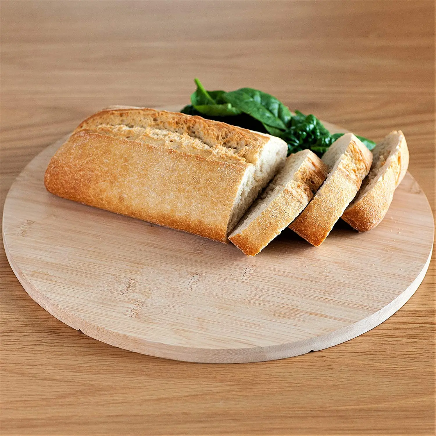 Double-Sided Wooden Cutting Board with Cutter Bamboo Pizza Board