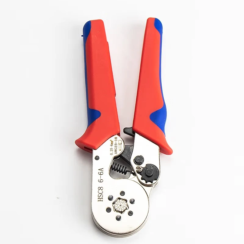 HYSTIC Carbon Steel Multi-Functional Tubular Terminal Crimping Pliers Serrated Jaw Crimper  Soft Grip Plastic Handle