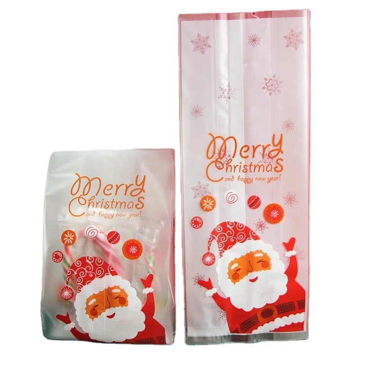 OEM ODM Food Grade Side Gusset Matte Finish Translucent Plastic Christmas Candy Bag with Tear Notch and Back Seal